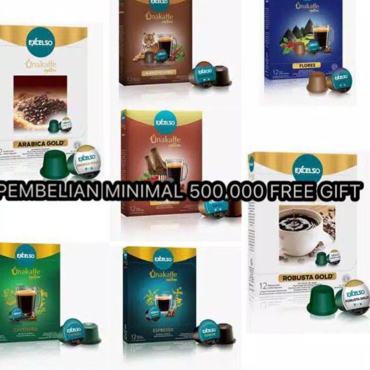 

⇜ EXCELSO UNAKAFFE Kopi Kapsul All Varian 12pods だ