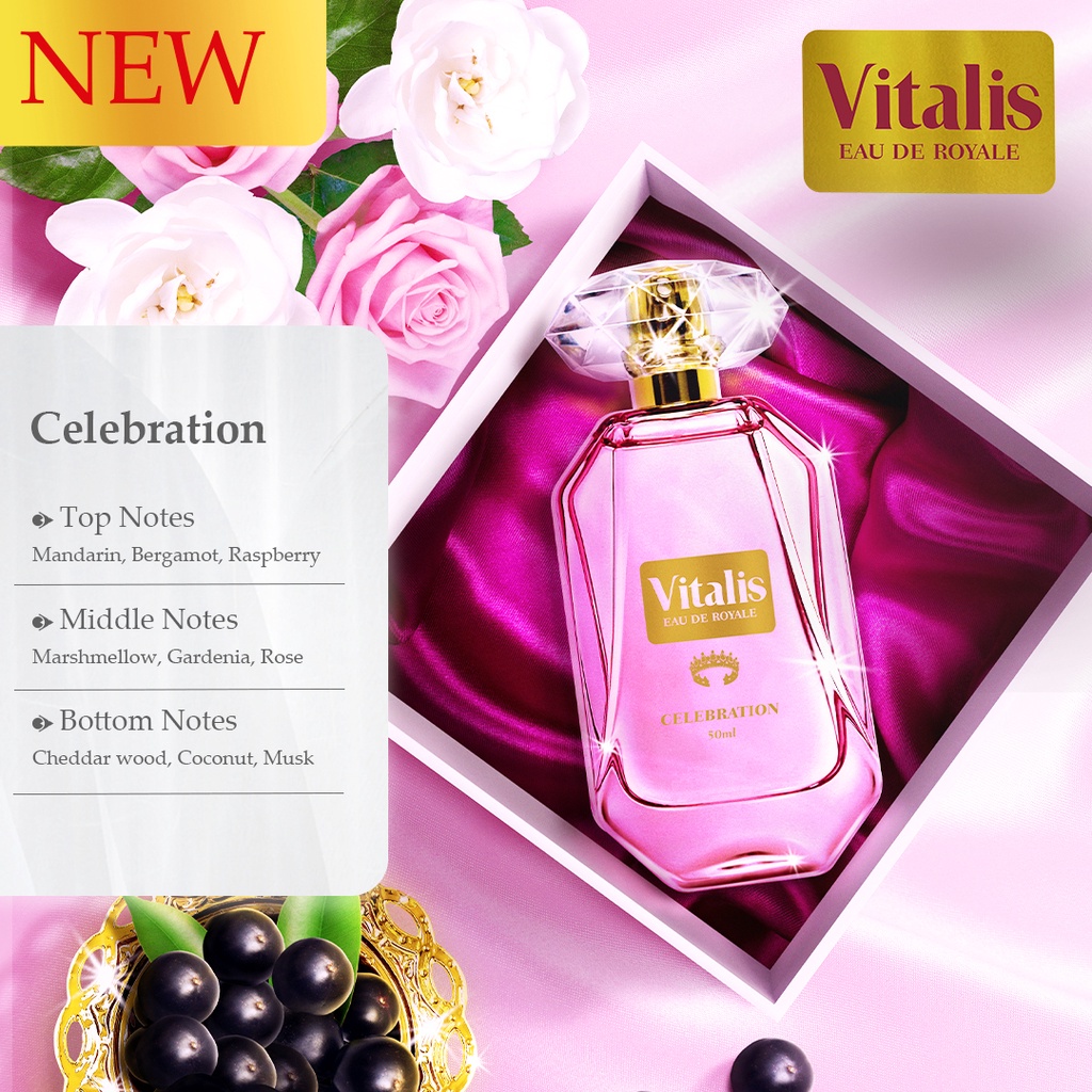 Ningrum - Vitalis Eau De Royale 50ml Body Spray | Parfum Wanita Long Lasting Luxurious Fragrance | Parfume Awet Tahan Lama Original BPOM Kemasan Kaca - 7606