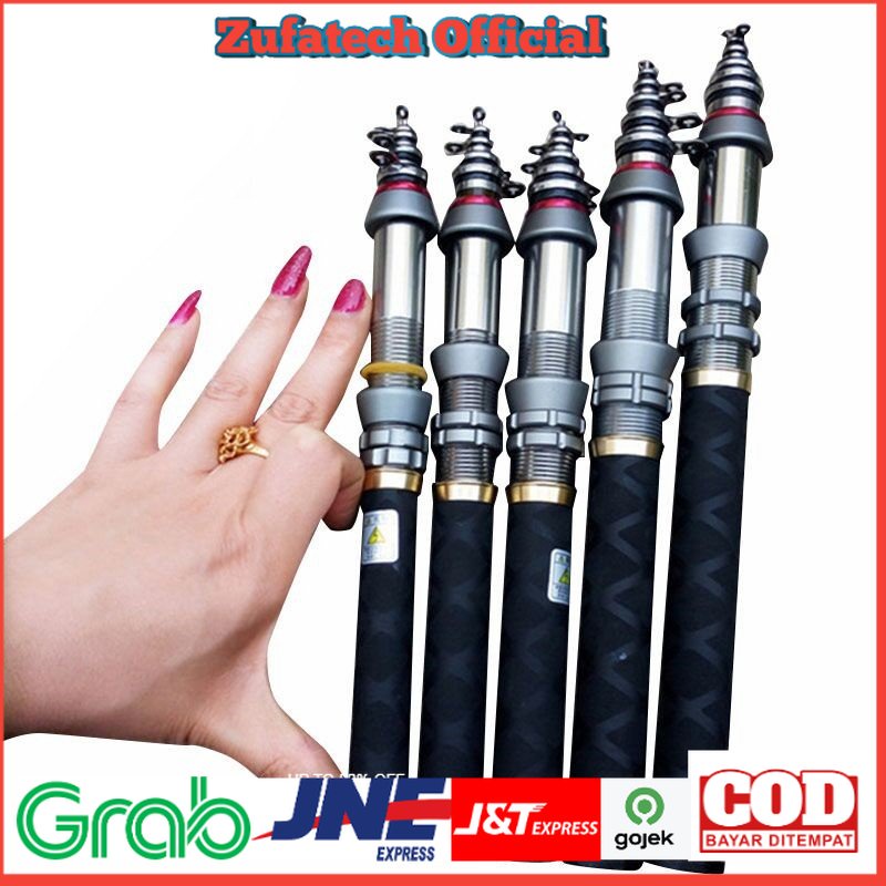 Goture Joran Pancing Carbon Fiber Mini Pocket Fishing Rod 1.8M - DK3000 - Black