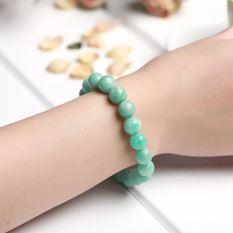 Borneo Estetika - Gelang Batu Wanita Asli Batu Alam Kalimantan Natural Gemstone Blue Amazonite Warna