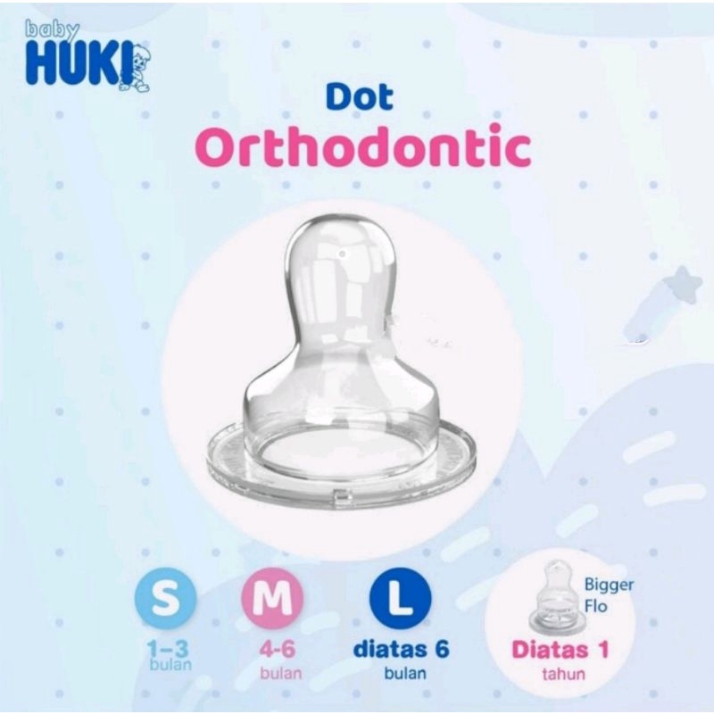 Baby Huki CI0352 Karet Dot Gepeng/Orthodontic Nipple tanpa kemasan