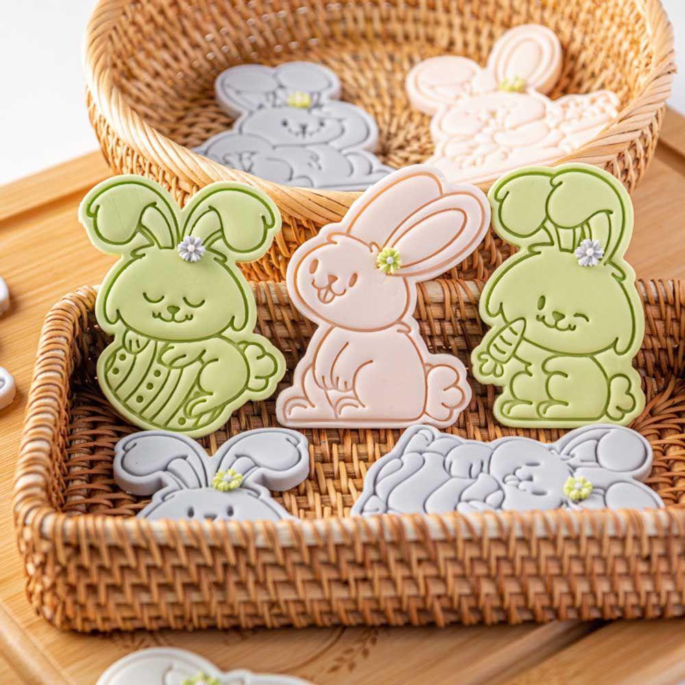 Solighter Cetakan Kue Kering Kartun Baking Paskah Fondant Kue Alat Cetakan Stempel Timbul Cookie Mold