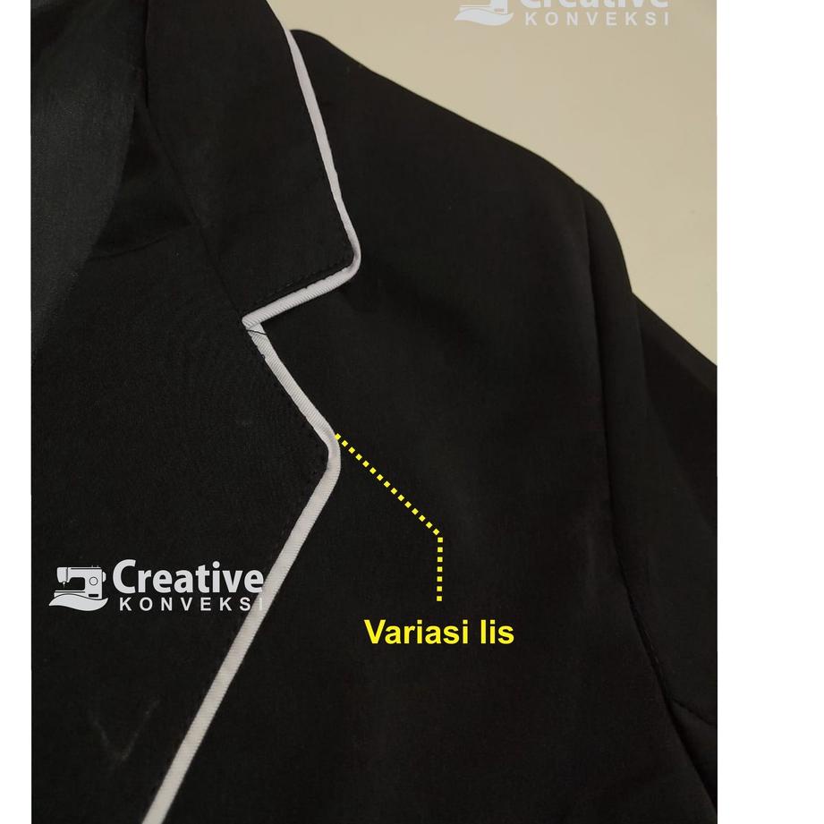 Langsung Atc JAS ALMAMATER SEKOLAH OSIS SMP SMA MAHASISWA PONDOK SANTRI / jas hitam lis putih full p