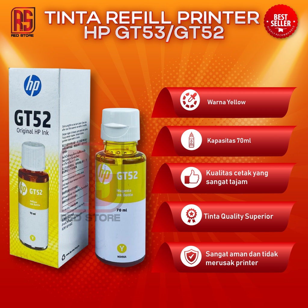 1 SET 4 PCS Tinta HP GT53 GT52 For Printer GT 5810 L9U63A GT 5820 M2Q28A Kemasan Baru