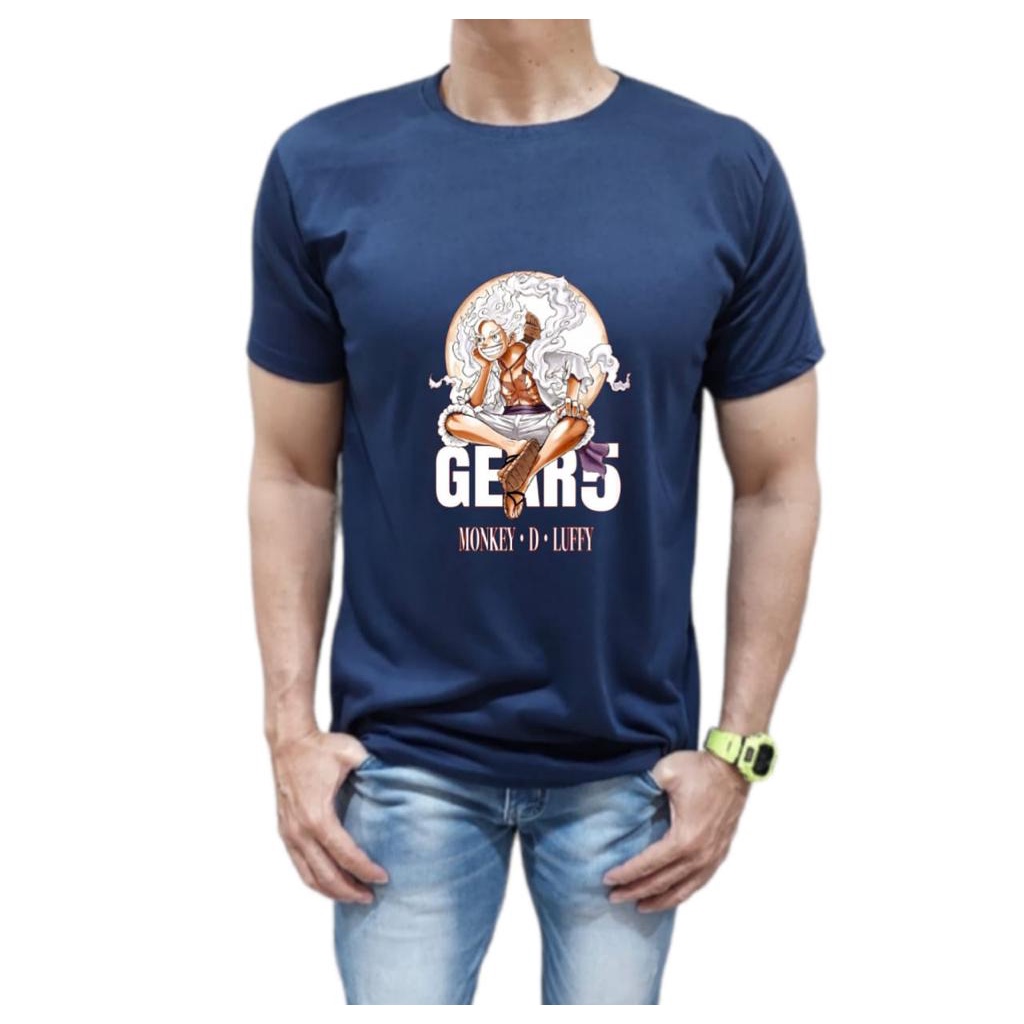 KAOS BAHAN KATUN KUALITAS PREMIUM MODEL GEAR5 ONE PIECE NYAMAN DIPAKAI