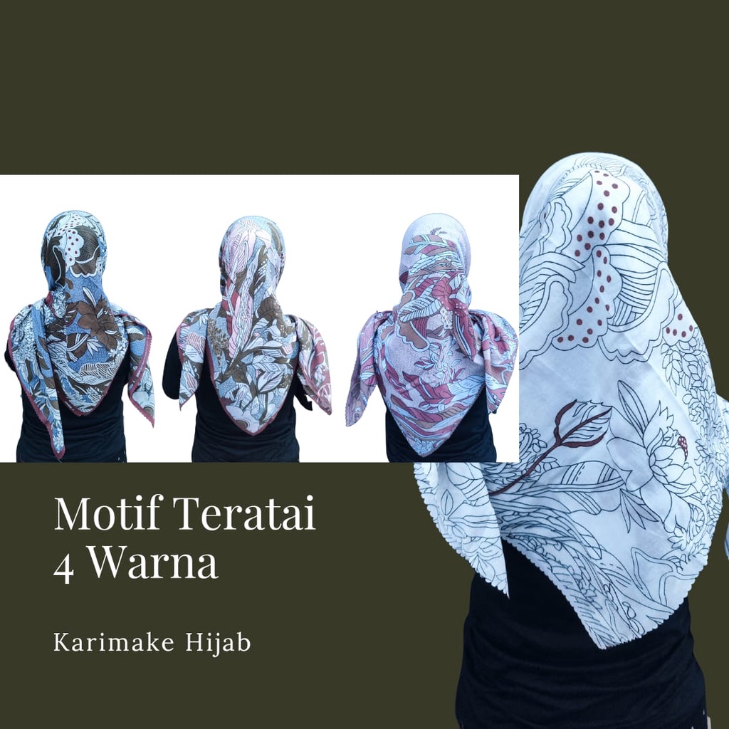 Karimake Hijab Voal Scarf Motif Teratai Warna Variasi 4