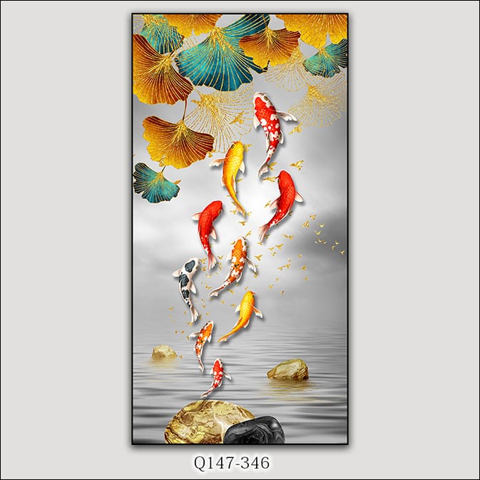 lukisan porcelain 5d lukisan diamond lukisan 5D ikan