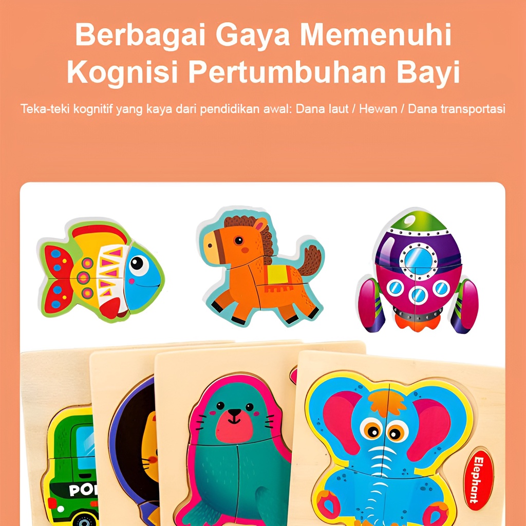 Puzzle Mainan Kayu Edukasi Anak Laki Laki Perempuan | Wooden Cognitive Puzzle Jigsaw | Hadiah Ulang Tahun Anak Cowok