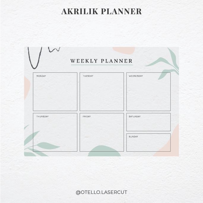 

Tropical - Weekly Planner Akrilik | Wall Planner Dinding Papan Jadwal