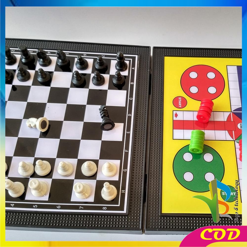 RB-M59 Magnetic Board Games 5in1 Permainan Papan Catur Magnet Game Ludo Mainan Anak Ular Tangga