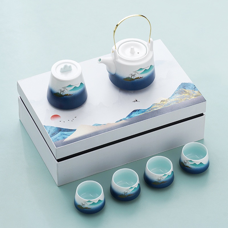 Chines Teapot Set Ceramik 4Cup 6in1Tea Set Keramik Kado/Hampers