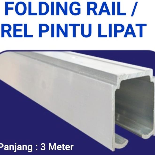 Rel Pintu Lipat Sliding Aluminium Panjang 3 Meter Lebar 33Mm Tebal 2Mm
