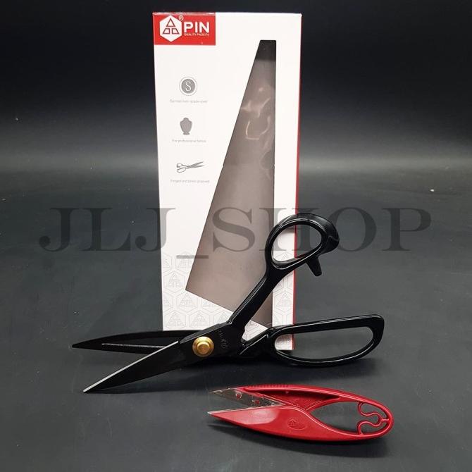 

Gunting potong bahan kain (tailor) merk "PIN" ukuran 8" hitam