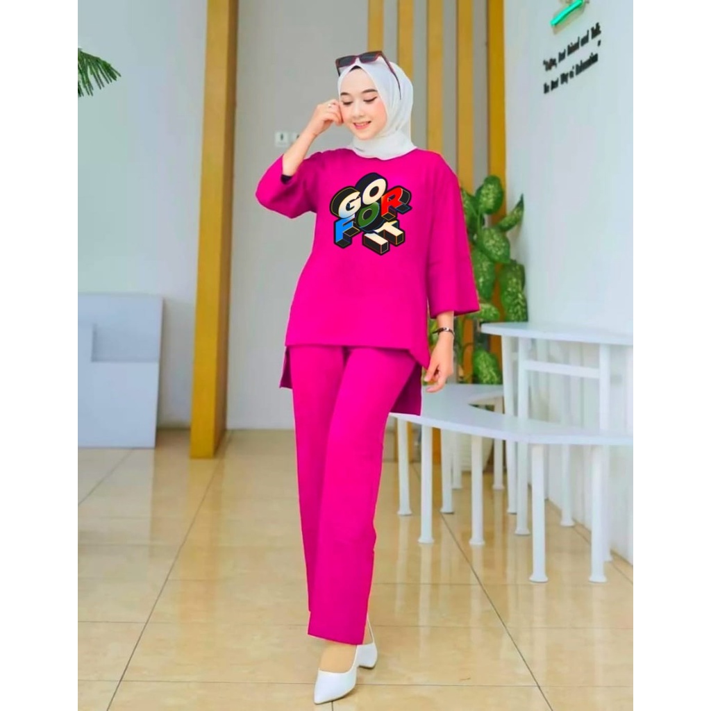 Setelan Tunik Go For It /Set Blouse LD 110