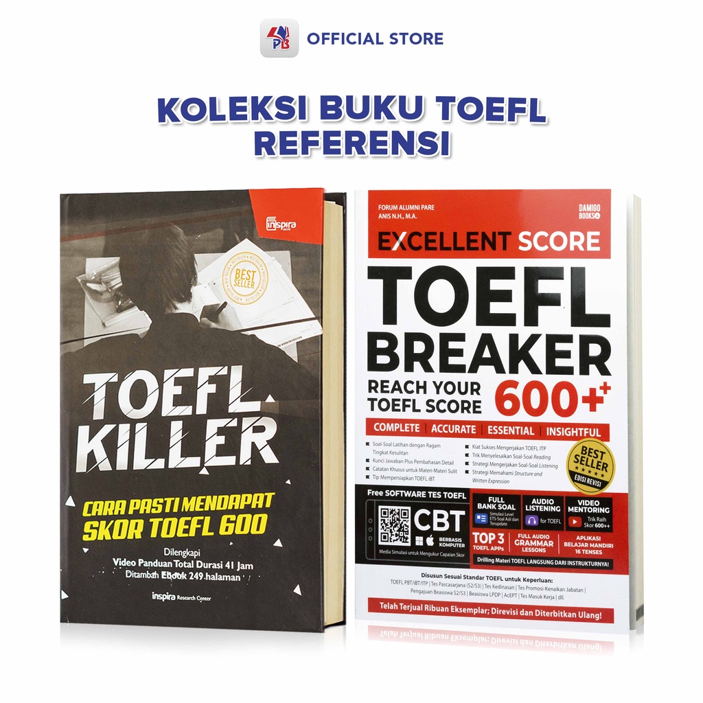 Buku Bahasa Inggris Toefl Killer Cara Pasti Mendapatkan Skor 600 Bonus Ebook dan Panduan Inspira / A