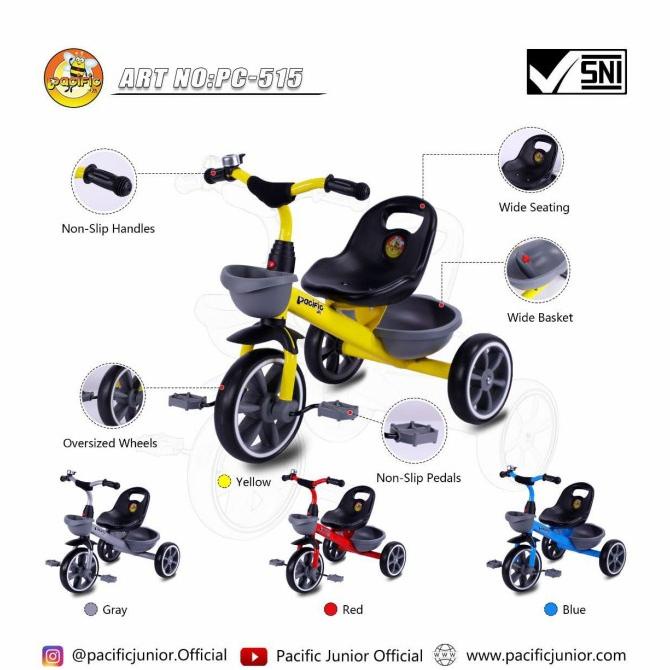 Diskon [COD] Sepeda anak roda tiga (3) PASIFIC 515