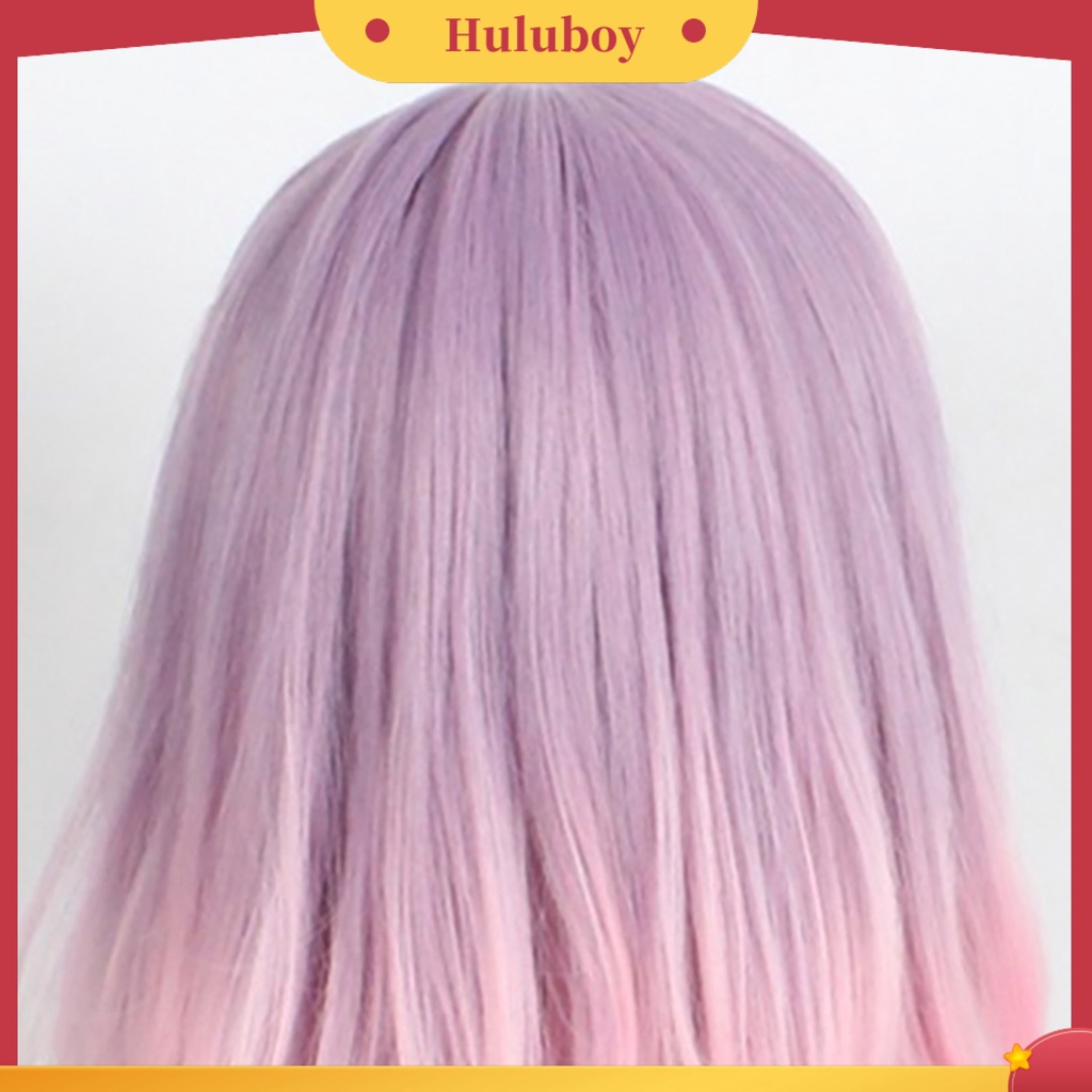 Wig Cosplay Anime Model Keriting Tahan Panas Warna Pink Untuk Wanita