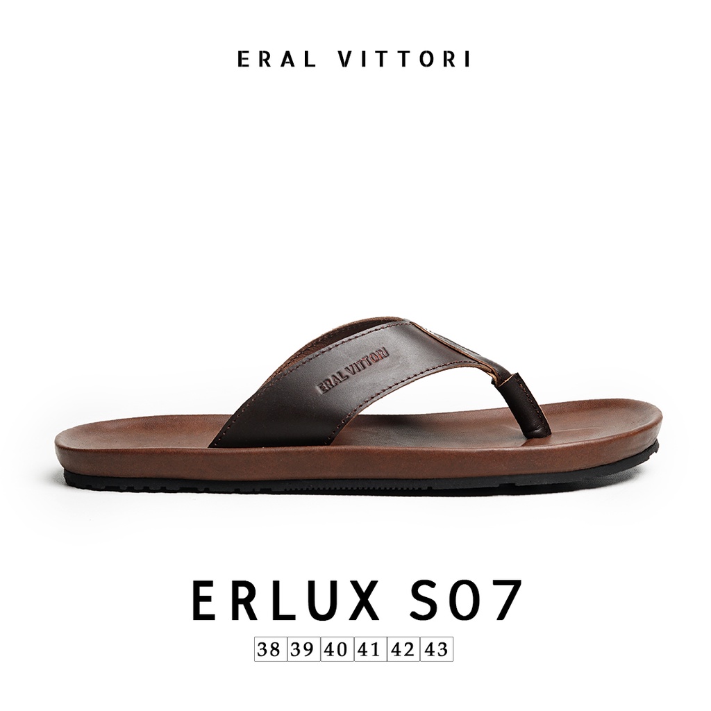 Eral Vittori - Erlux S07 Sandal Jepit Pria Kulit Kasual Harian