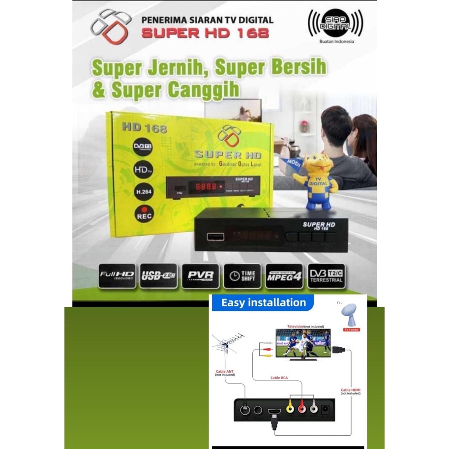 Set Top Box TV Digital STB DVB-T2 Receiver Super HD 168 GOL DVB T2 K-Vision Harimau