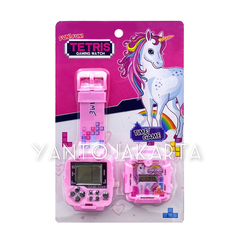 JAM TANGAN ANAK UNICORN PEREMPUAN GAME TETRIS