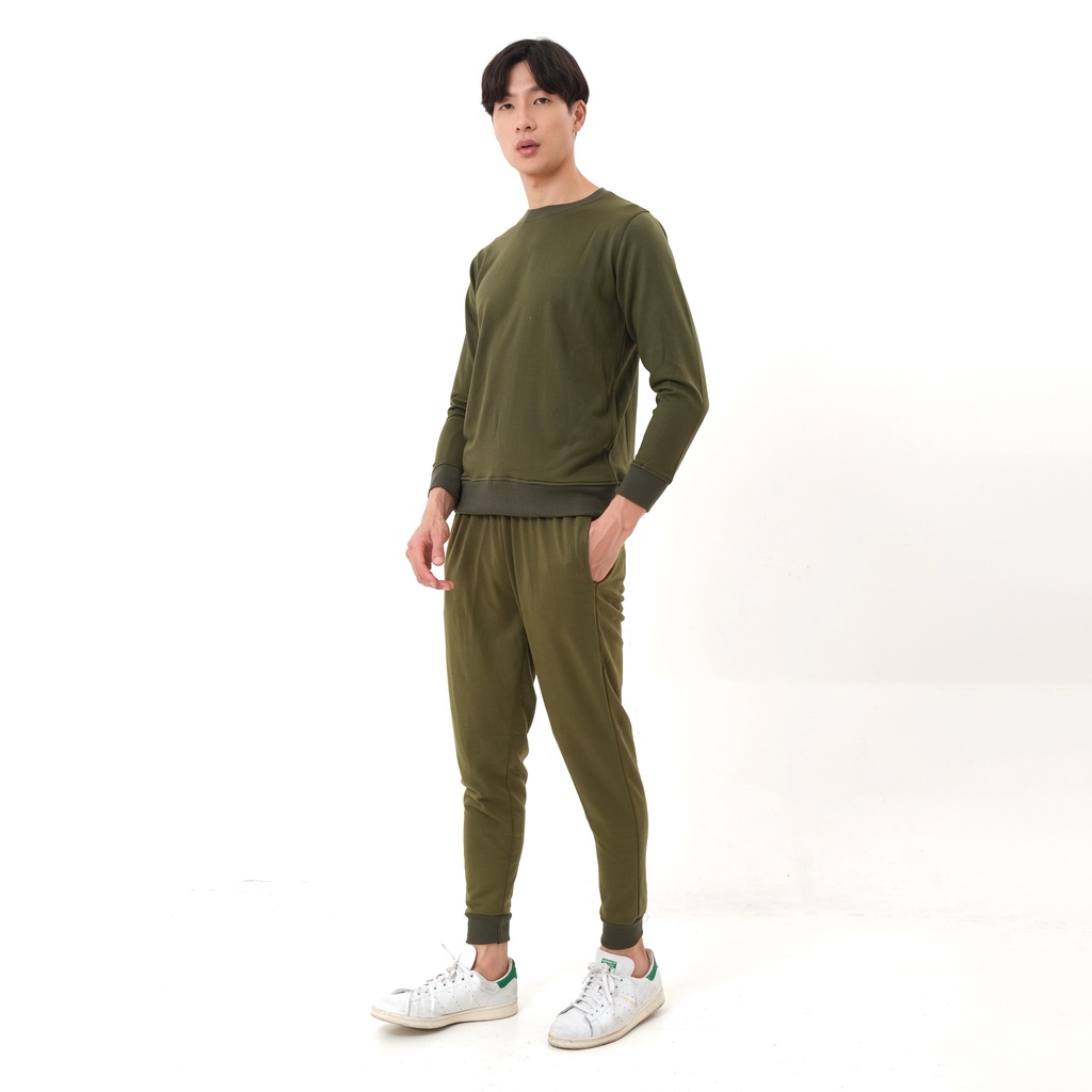 SANVANINA Setelan Sweater Army Green | One set Sweater Hijau Army DD-01G