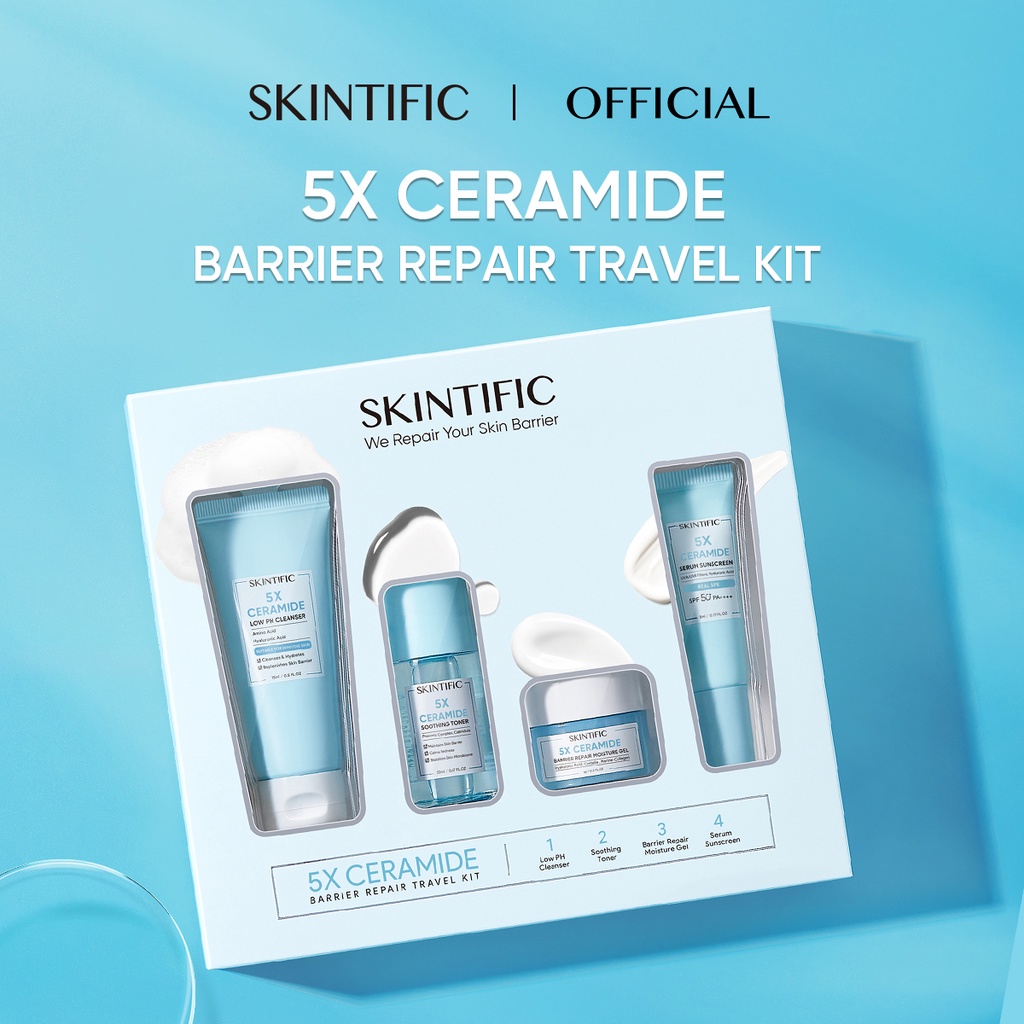 Jual SKINTIFIC 5X Ceramide Travel Kit Skincare Paket Moisturizer