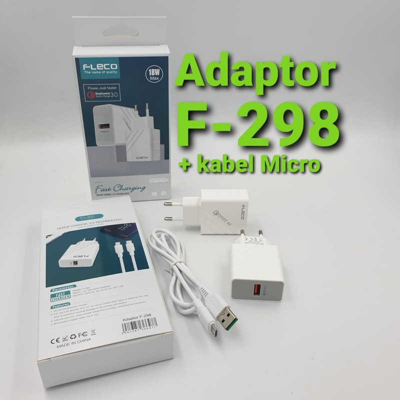 CHARGER FLECO F298 MICRO TYPE C ORIGINAL FOR ANDROID SMARTPHONE