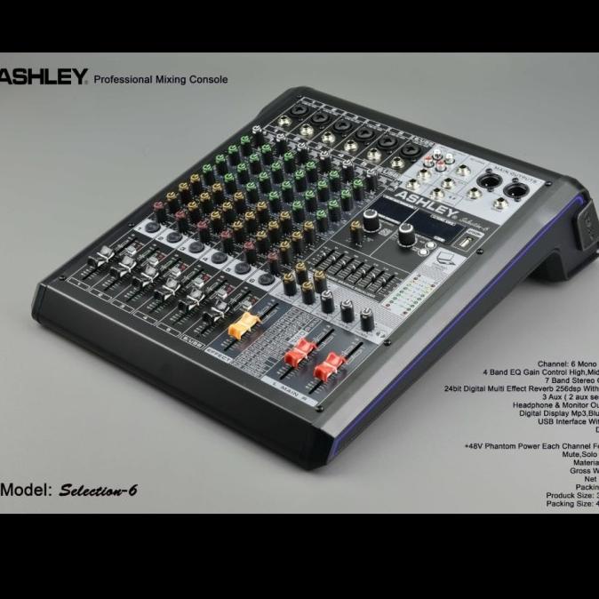 MIXER AUDIO ASHLEY SELECTION6/SELECTION 6 6CH USB-BLUETOOTH ORIGINAL