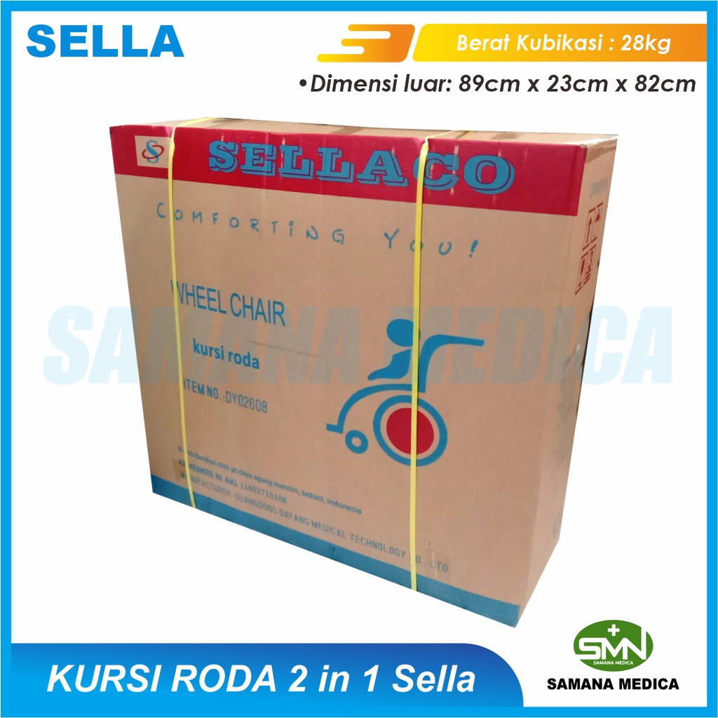 Kursi Roda + BAB 2IN1 SELLA  Kommode commode chair Tempat Toilet BAB Kuat MURAH