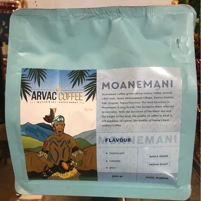 

Kopi Papua Arvac Coffee Moanemani Asli Bag 200 gram
