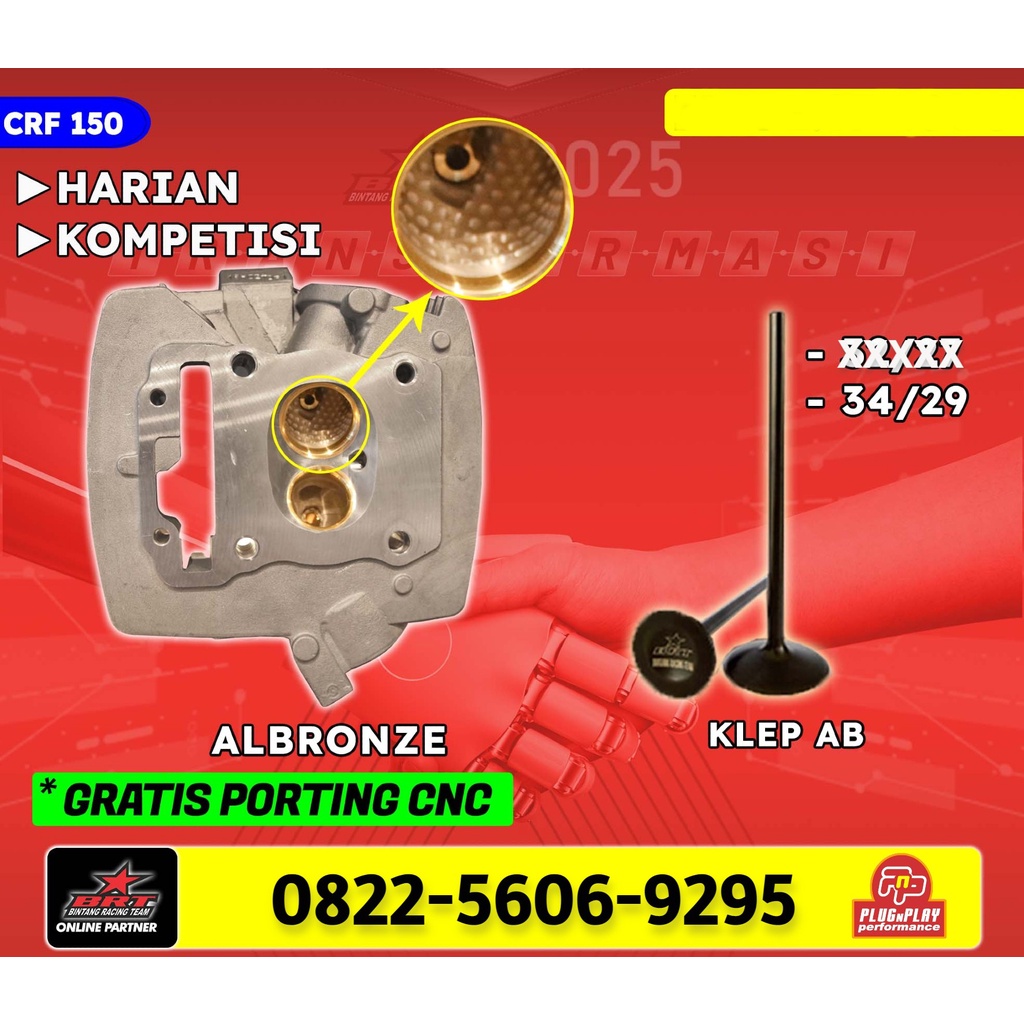 SUPER HEAD BRT CRF 150 KLEP 34/29 ALBRONZE PORTING CNC
