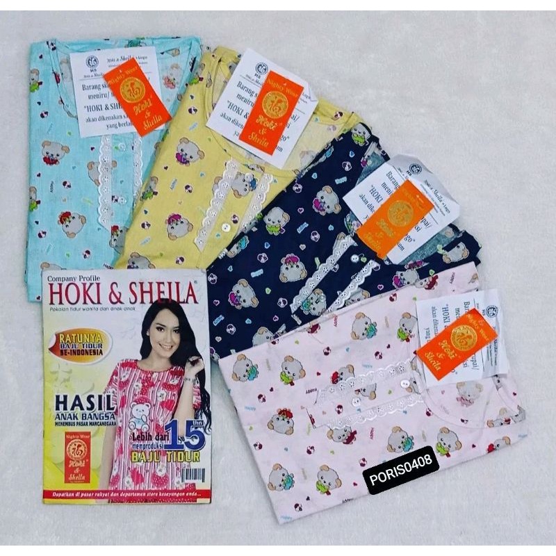 Baju Tidur HOKI SHEILA Katun wanita celana 3/4 (happy)