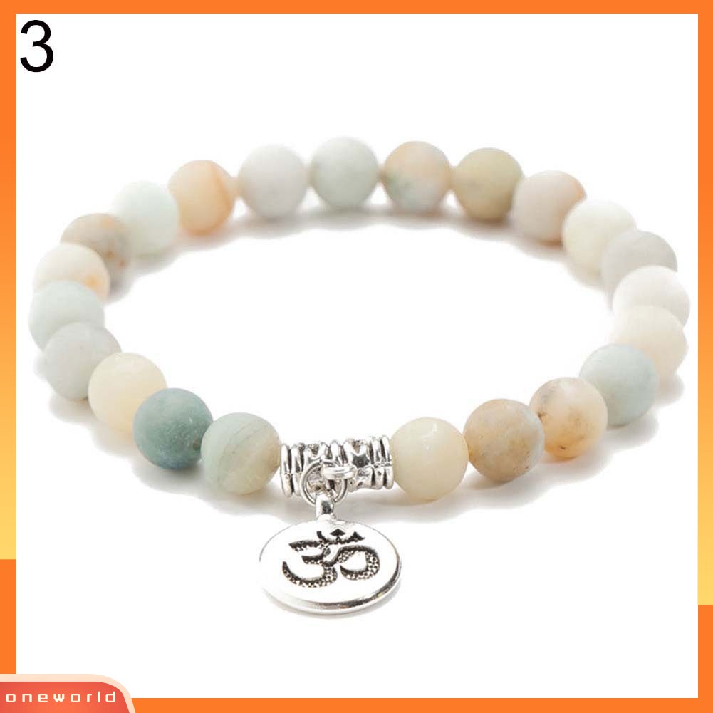 [WONE] Unisex Lotus Yoga Pola Liontin Manik-Manik Gelang Pesona Bangle Perhiasan Hadiah