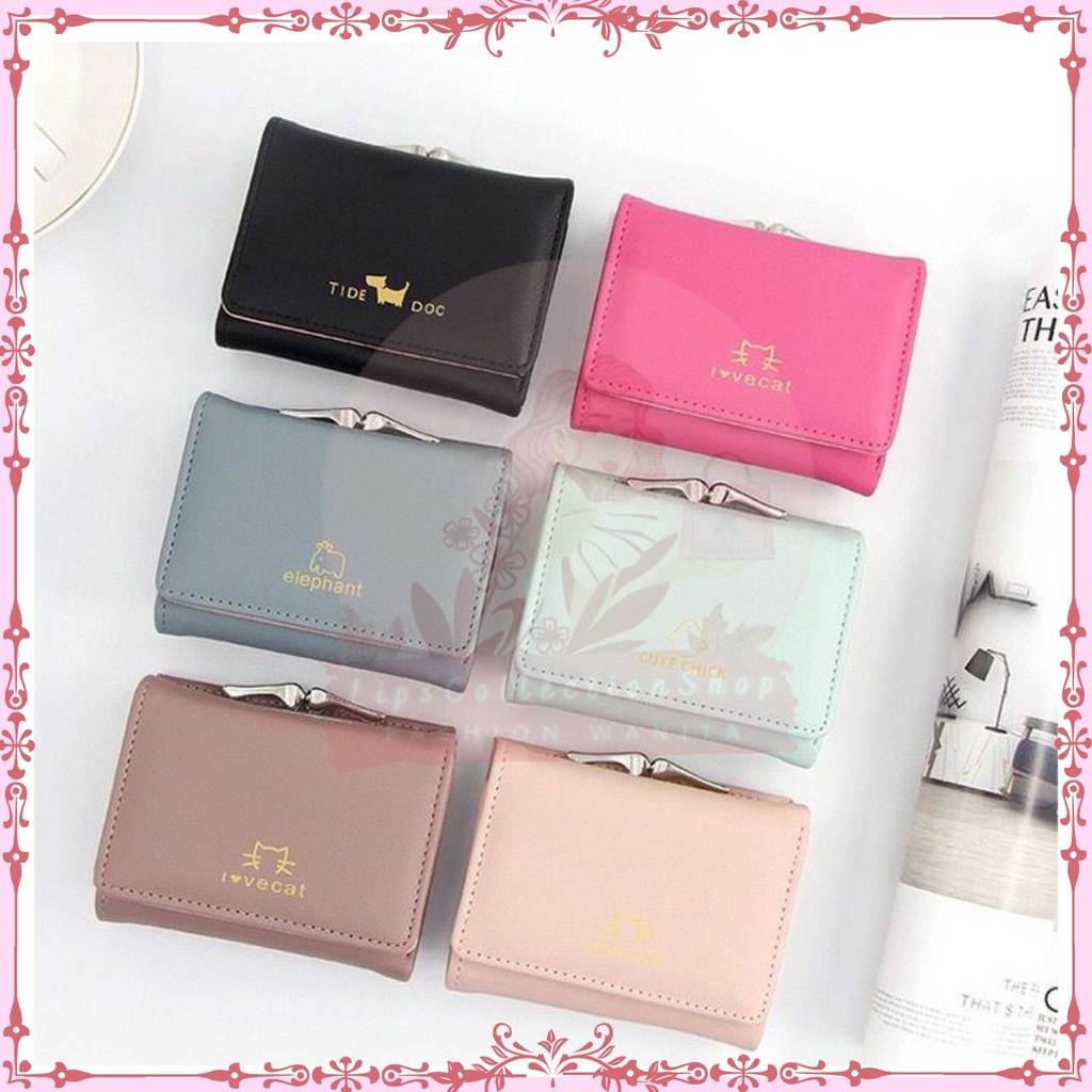 Dompet Wanita Lipat Mini Animals Fashion Unik