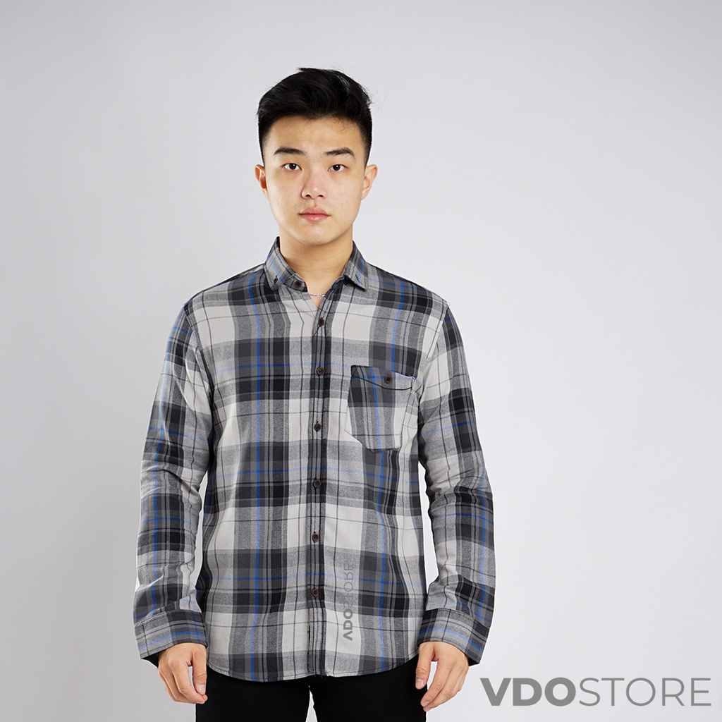 KEMEJA FLANEL PRIA 21B BLUE OFFICE - M L XL - KEMEJA LENGAN PANJANG VDOSTORE DEWASA BAJU FLANNEL TANGAN PANJANG HITAM NAVY ABU MOTIF KEMEJA COWOK MURAH DEWASA SANTAI TEBAL KUALITAS IMPORT BAJU CATUR PANEL FANEL