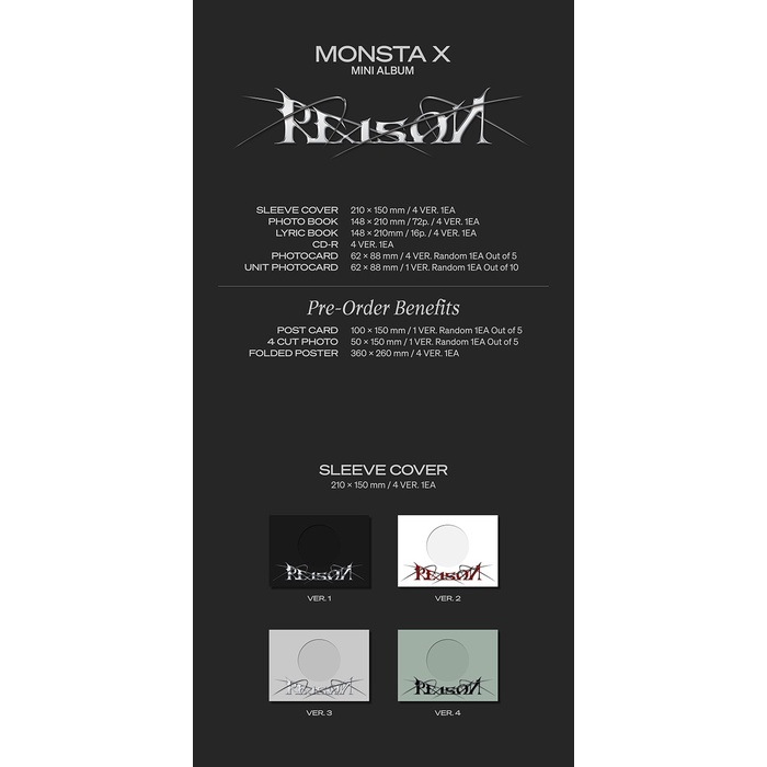 MONSTA X - 12th Mini Album REASON (CD, KiT)