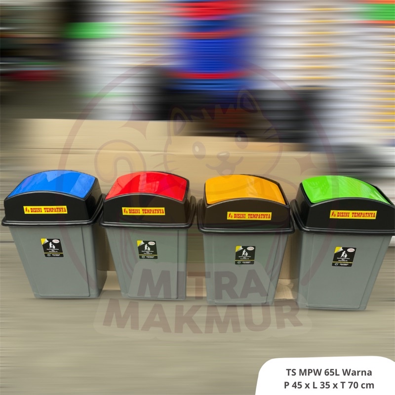 MPW PRODUCT - Tempat Sampah Warna 65 Liter Organik Anorganik