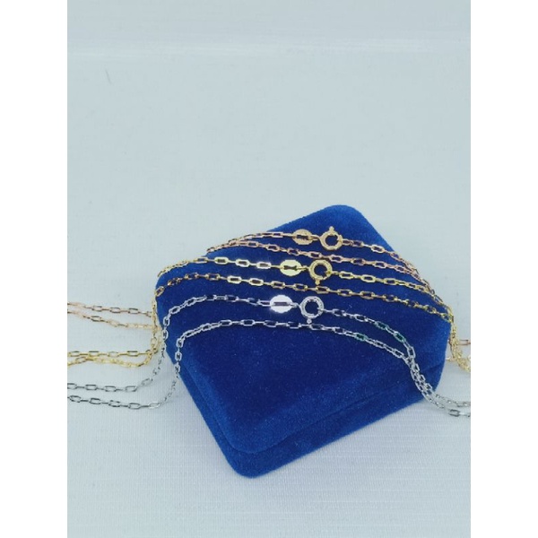 kalung rantai paperclip/perak asli silver 925 lapis emas/perhiasan wanita terbaru