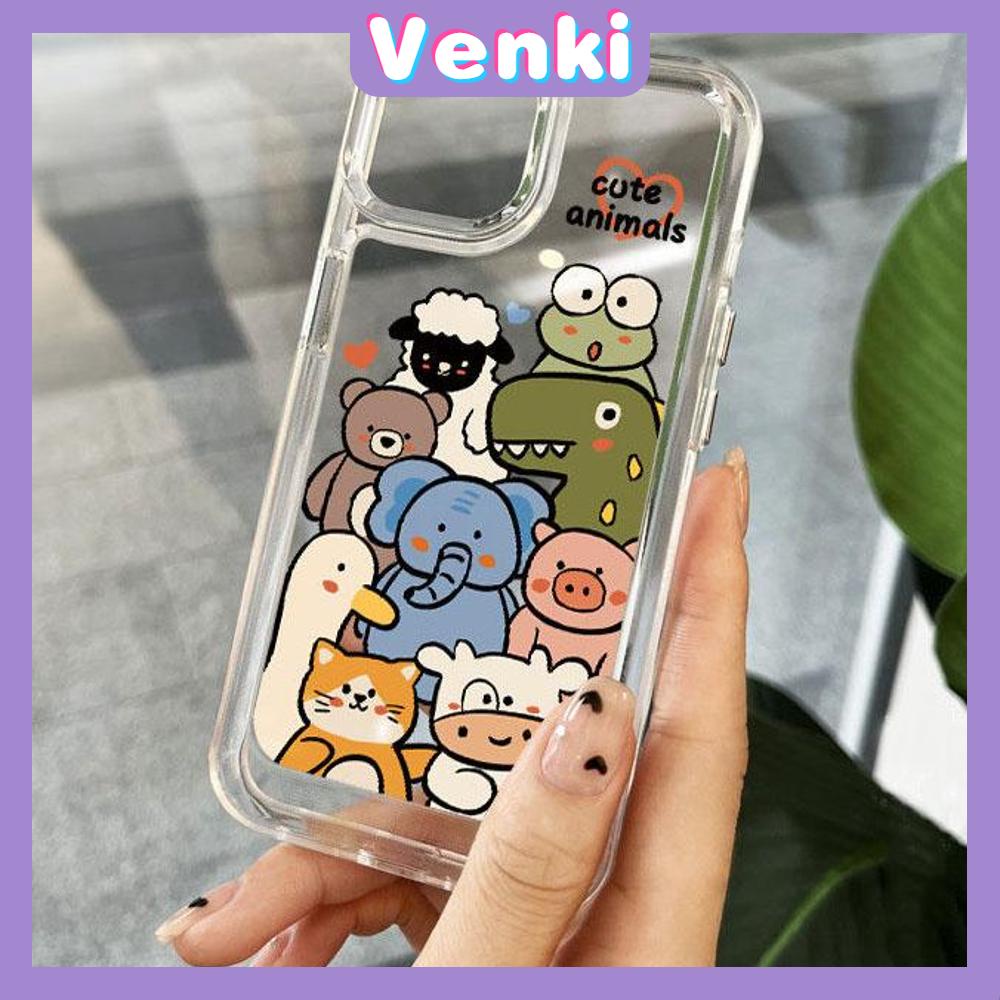 iPhone Case High Quality HD Transparent Acrylic Hard Case Cute Animals Metal Button Camera Protection Shockproof Compatible For iPhone 14 13 12 11 Pro Pro Max 7 8 Plus XR