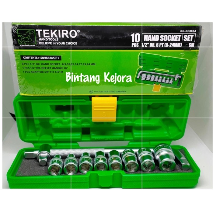 KUNCI SOK SOCK SHOK SOCKET L 8 -24MM SET 10PCS TEKIRO