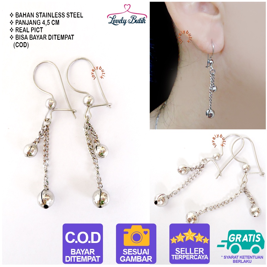 Anting Stainless Anti Karat / Mit4 Anting Wanita Desi Jurai Panjang Wanita Korea - Lovelybutik