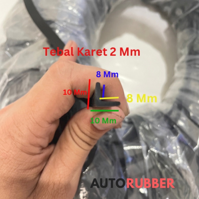 Karet List Model L 10X10 Mm Pelindung Siku Sudut 1X1 Cm