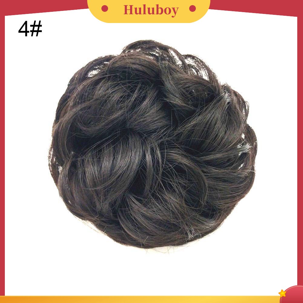 Wig Rambut Extension Bun Ponytail Elastis Model Gelombang Messy Untuk Wanita