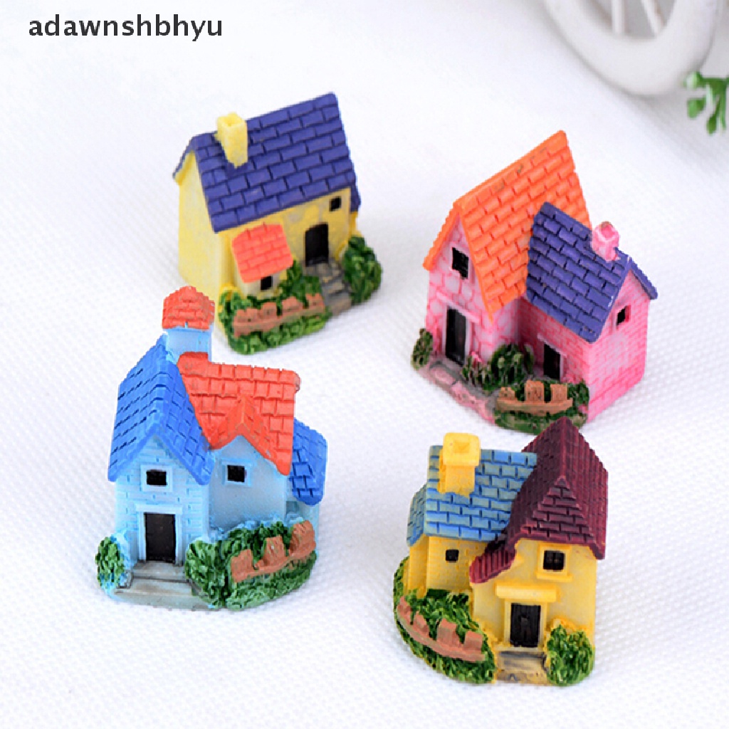 Adawnshbhyu Miniatur Rumah Boneka DIY Rumah villa Woodland fairy Planter Taman Dekorasi Rumah ID