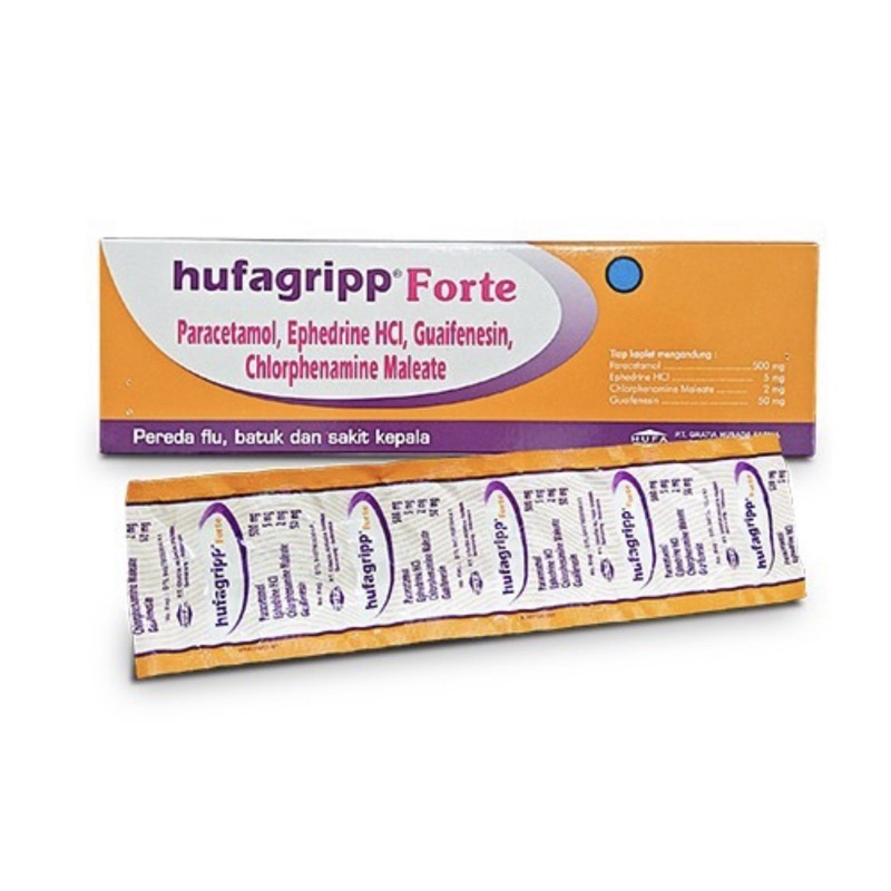 Hufagrip forte strip 10 tablet ( obat batuk pilek flu demam )