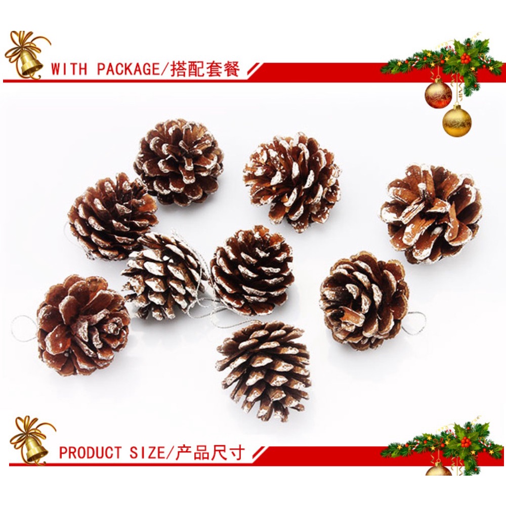 Dekorasi/Hiasan Pohon Natal Santa Kado Pita Biji Pinus Mini Hiasan Pohon Natal Lucu Merry Christmas