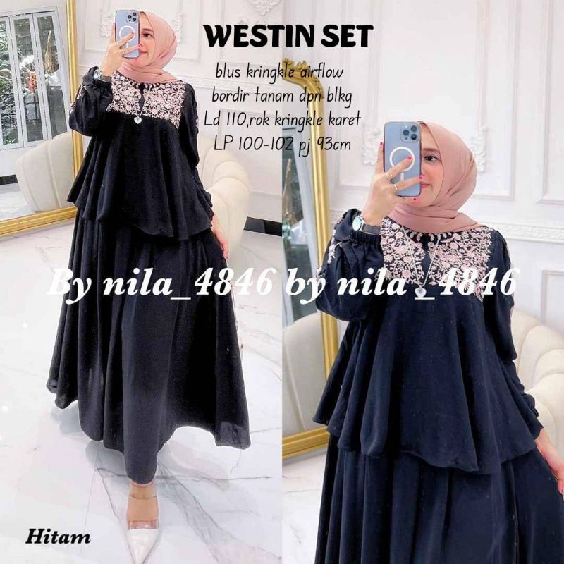 Cod Westin set rok/setelan rok/busana muslim/gamis lebaran/gamis murah