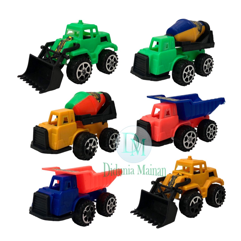 Mainan mobil mobilan truk konstruksi alat berat 6 pcs construction truck set