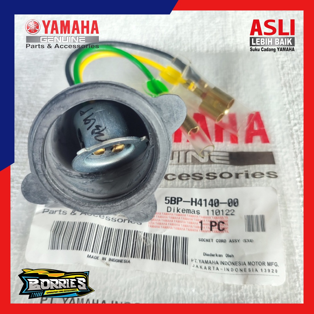 FITTING SOCKET SOKET LAMPU DEPAN RXKING SCORPIO LAMA KABEL PENDEK LAMPU KOTAK OVAL 5BP-H4140-00