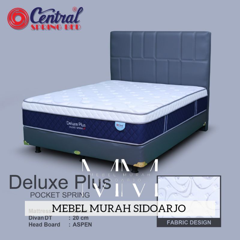 Spring bed Central Deluxe Plus Pocket spring plush top 90 x 200 120 x 200 160 x 200 180 x 200 cm que